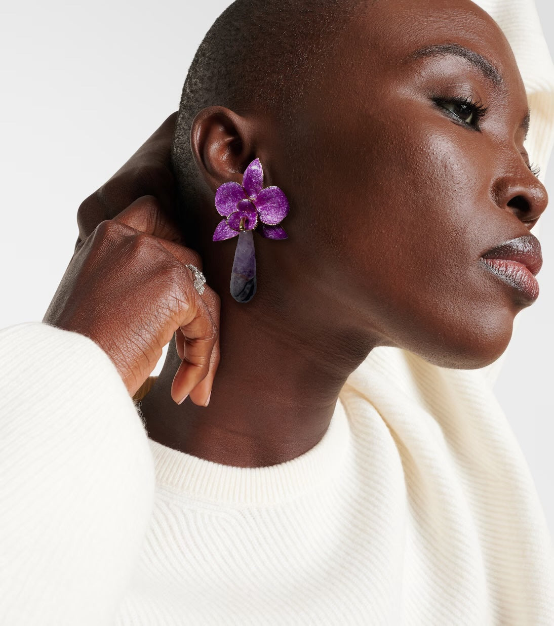 Amethyst Persian Floral Earrings