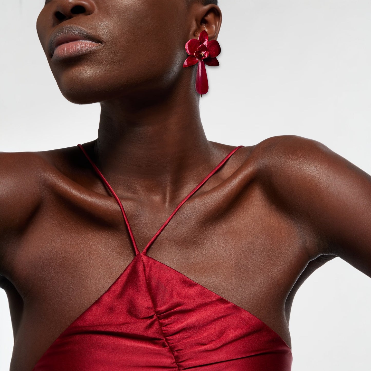 Red Persian Floral Earrings