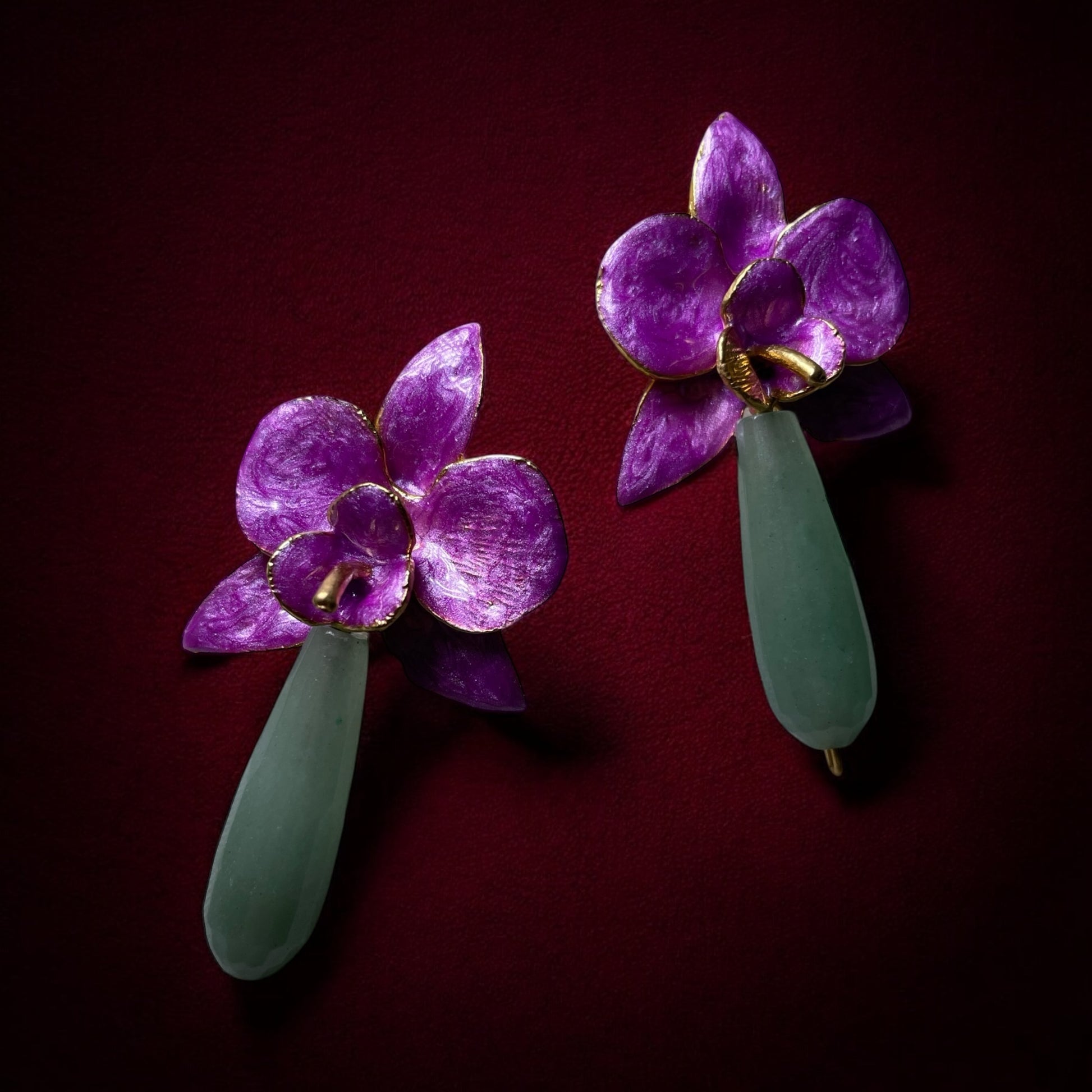 Bote A Mano Aventurine Flower Earrings