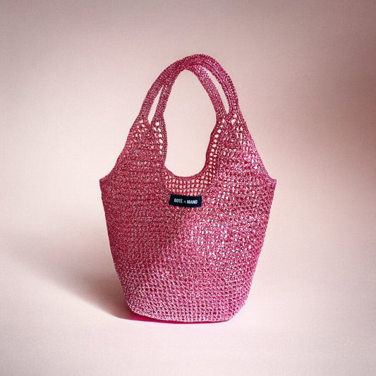 Bote A Mano - Pink Metallic Crochet Bag