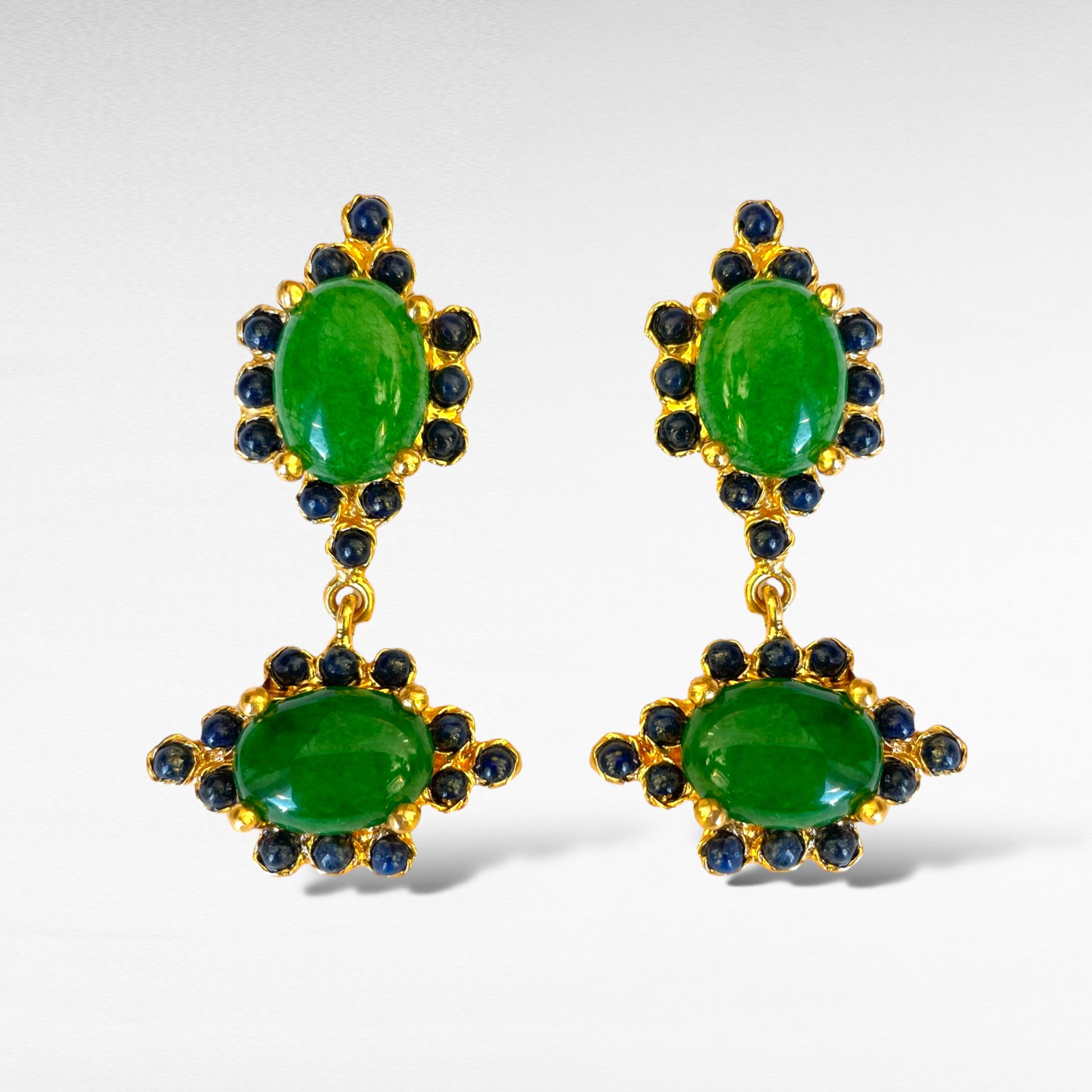 Emerald Statement earrings - BOTE A MANO