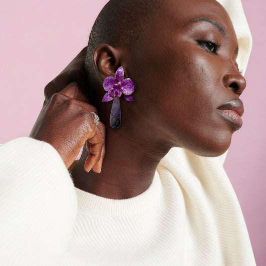 Amethyst Persian Flower Earrings