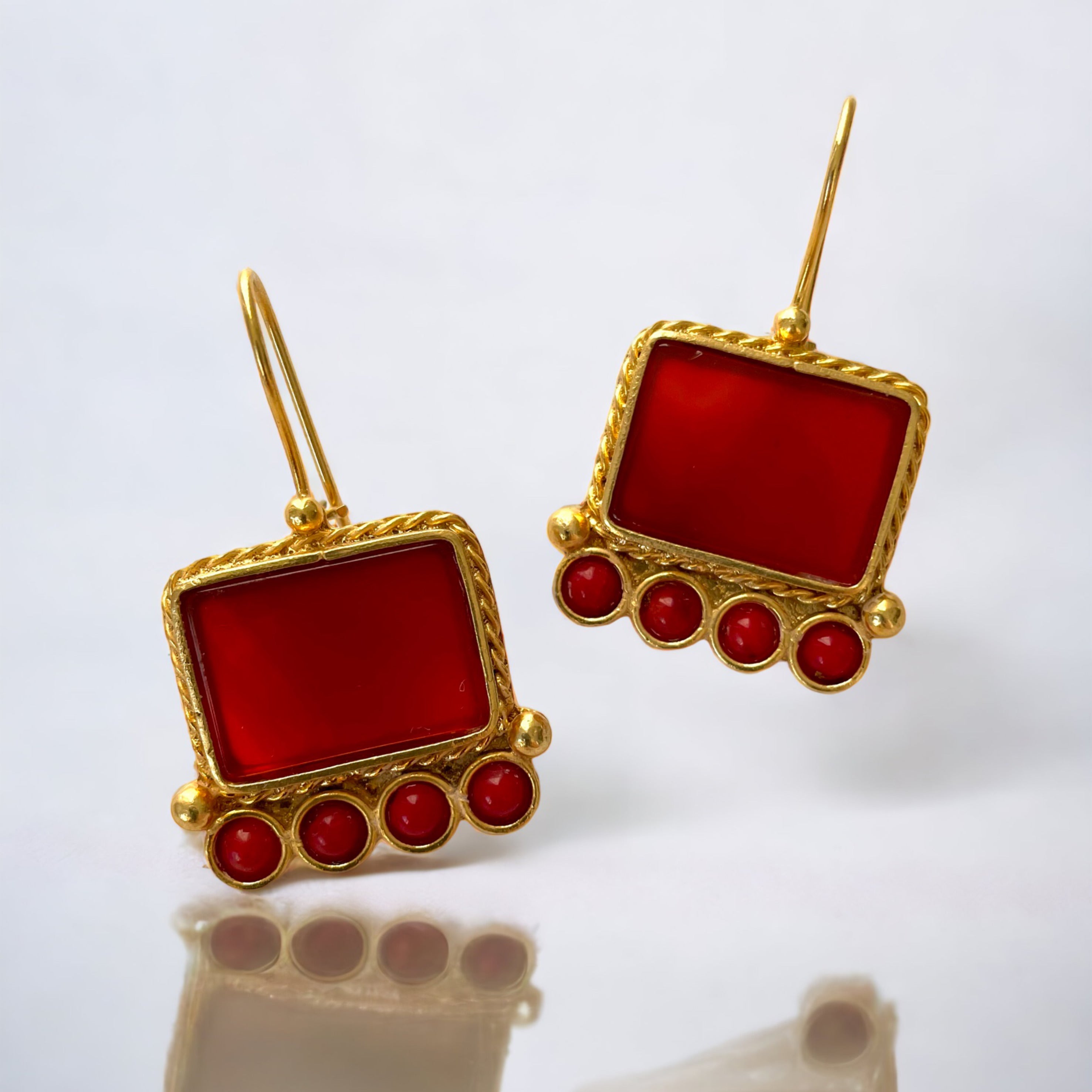 Red agate online earrings